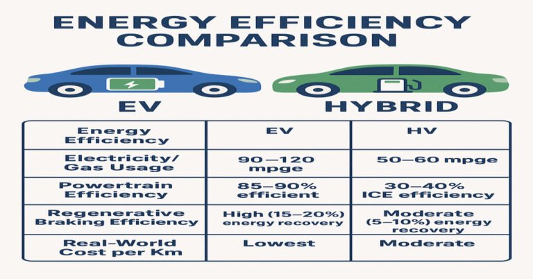 Energy Efficiency Comparison: EV vs Hybrid.